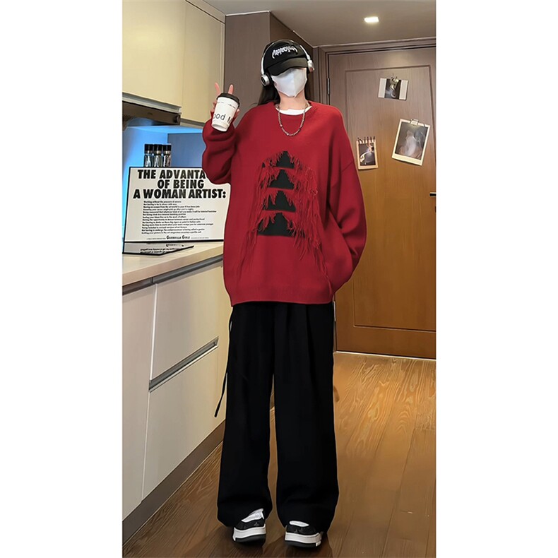 不规则工艺美感秋冬毛衣极简文艺范氛围感时髦上衣HY693TP55图片