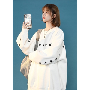 2025春新高品质420克中性字母星星印花圆领卫衣WY807P65/控88