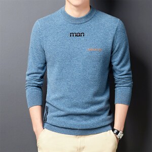 21秋冬纯羊毛针织衫新款中青年男士休闲百搭时尚毛衣DDD232-P180，男装针织衫/毛衣，电商B212（原钱塘6029）