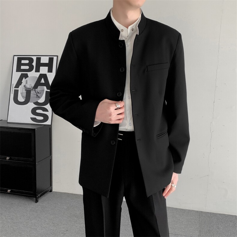 2025秋季新中式中山装结婚礼服西服立领成人礼大码男装外套,男装西服,星座909