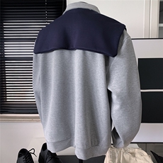 M-3XL设计翻领可拆披肩假两件POLO衫长袖情侣装XZ212-QWT112-P66，男装Polo衫，星座212