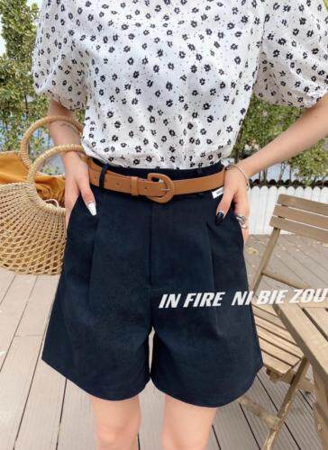 夏季新款，贴标腰带设计百搭短裤，女装，你别走