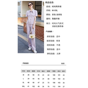 2023年夏季新款休闲时尚气质套装两件套图片