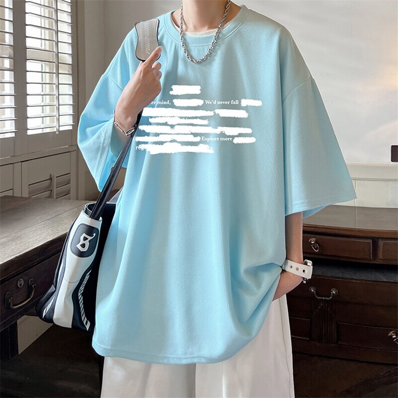 华夫格t恤男短袖男大码五分袖HT73445-P22,男装T恤,电商A040
