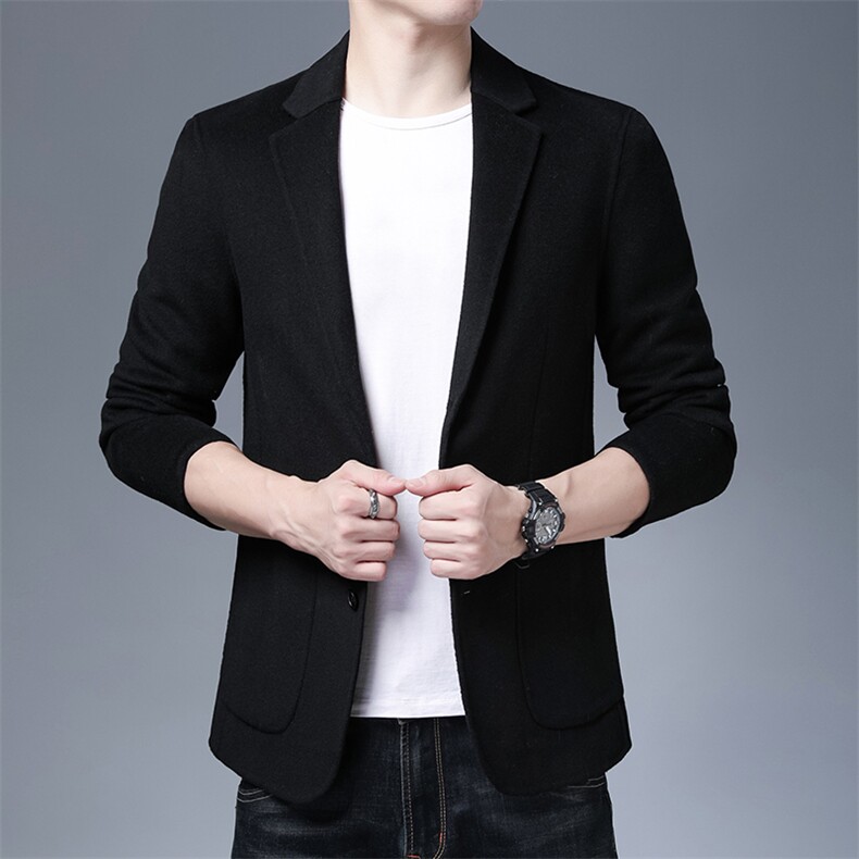 KCN20221-13秋季男士修身西服上衣休闲潮流外套双面尼小西装P320,男装西服,电商B360