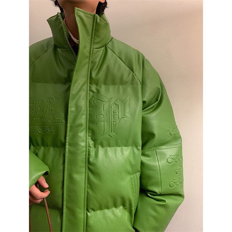 冬款字母肌理压花立领棉衣boy美式盐系加厚保暖棉服A071-589-P115，男装棉衣，电商A071