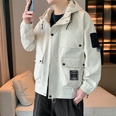 新款现货连帽冲锋衣宽松大码夹克男DSA157B-J181-P60，男装夹克，电商A157B