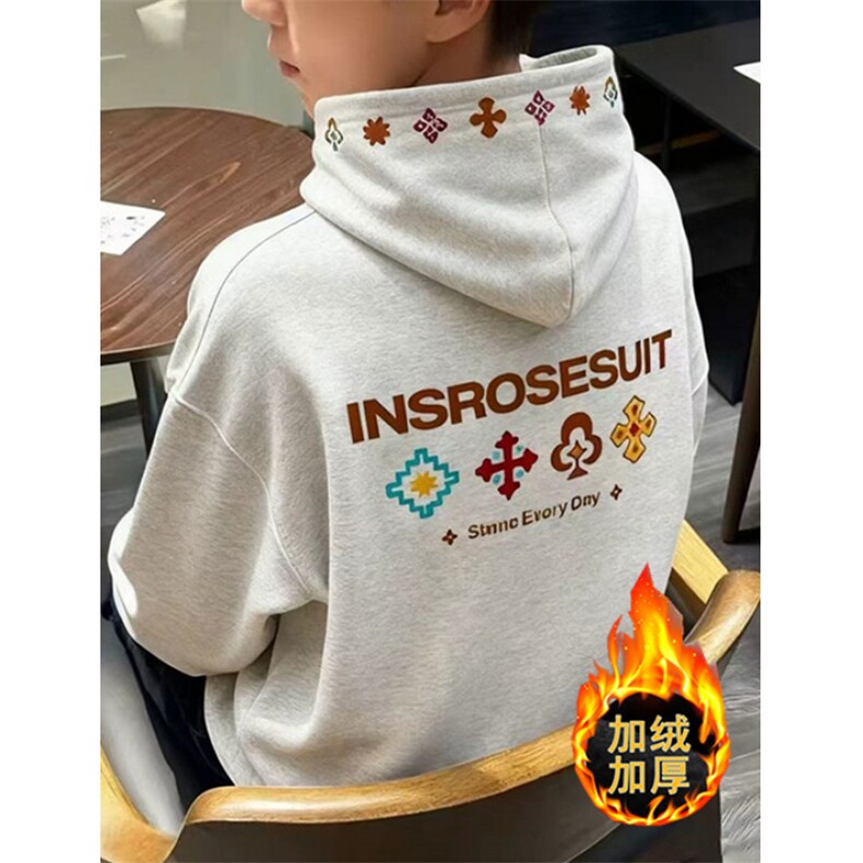 字母刺绣连帽卫衣男款秋冬季重磅宽松潮牌上衣装外套WY05，女装短外套，星座1116A（原606A-3）