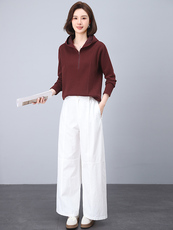 2025秋装新款简约时尚简约连帽修身卫衣，女装卫衣/绒衫，阿丹