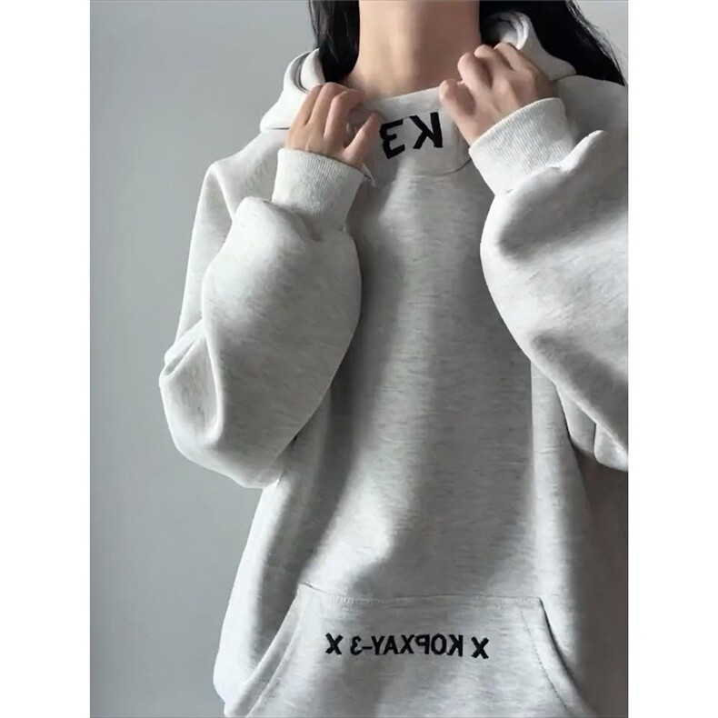 加绒款刺绣连帽卫衣男女款秋季运动外套cleanfit设计感上衣WYR34,女装短外套,星座516A