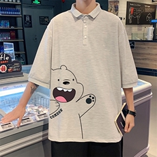PL57131-P35翻领短袖polo衫男大码胖子半袖t恤男有领保罗衫模特，男装Polo衫，电商A040