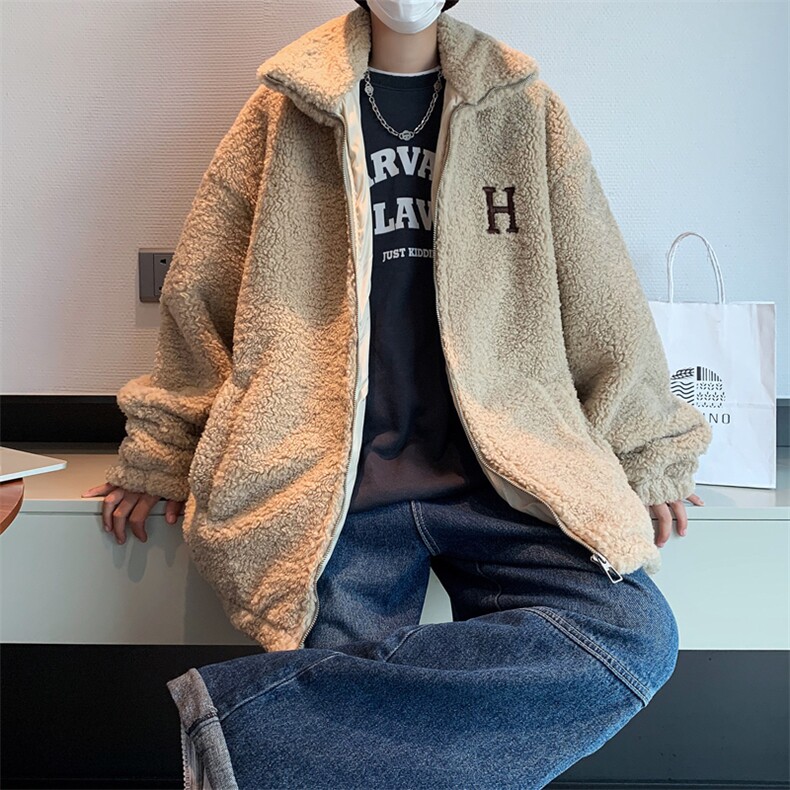 羊羔毛绒外套冬季夹克男韩版潮流上衣W090-P50,男装棉衣,星座308B-2