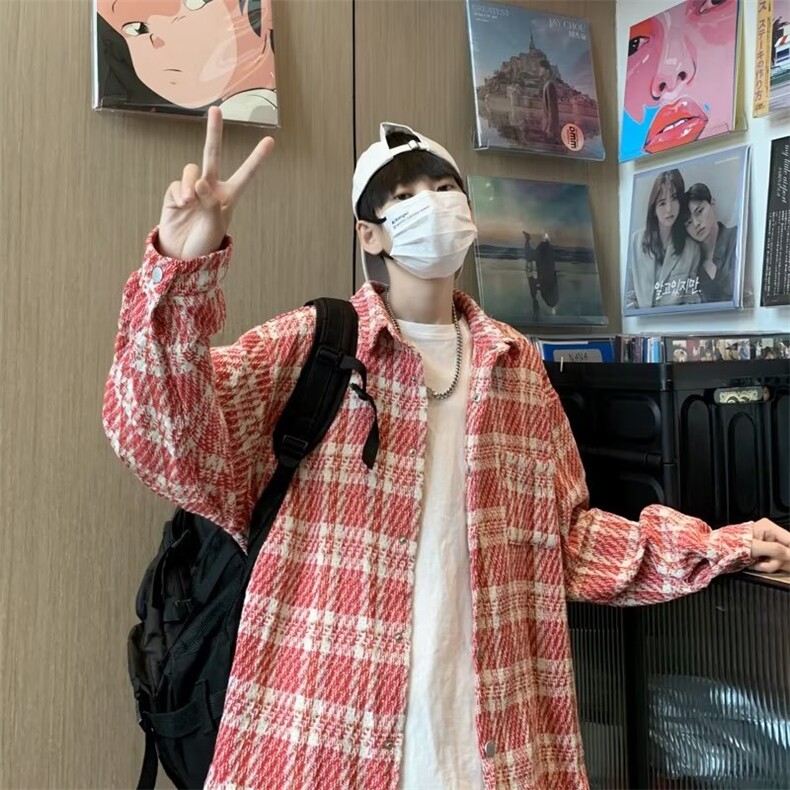 大码秋季小香风格子男外套韩版情侣款潮流港风夹C567-P55,女装短外套,星座1109-3