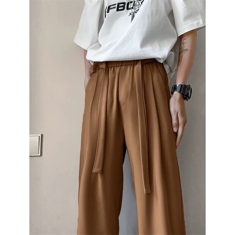 高街设计感锯齿裤口休闲裤男宽松直筒拖地裤长裤KH139,男装休闲裤,星座1116A（原606A-3）