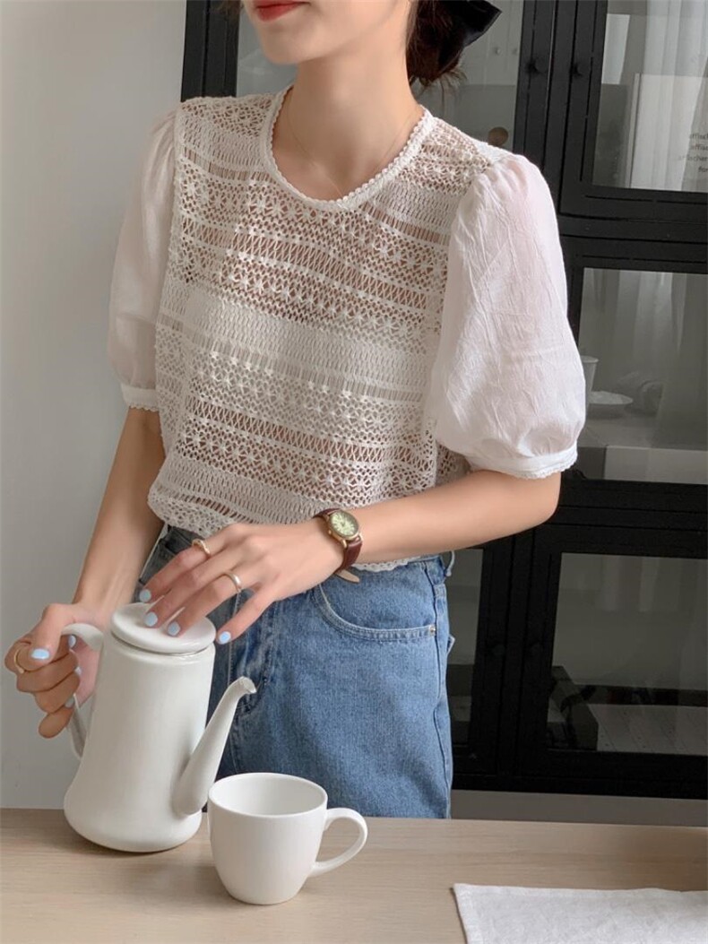 上新推荐镂空短袖小衫，其它，DAP