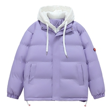 冬季连帽假两件小标保暖防风棉衣面包服外套男女同款XY2273-P65，男装棉衣，星座717