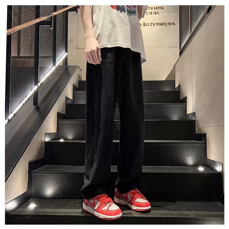 美式牛仔裤男潮牌直筒宽松oversize垂感休闲痞帅阔腿裤60500-P35,男装牛仔裤,星座1008