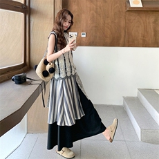 小香风刺绣吊带碎花半身裙套装女夏季大方得体独特漂亮绝美三件套，女装套装/套裙，2C115