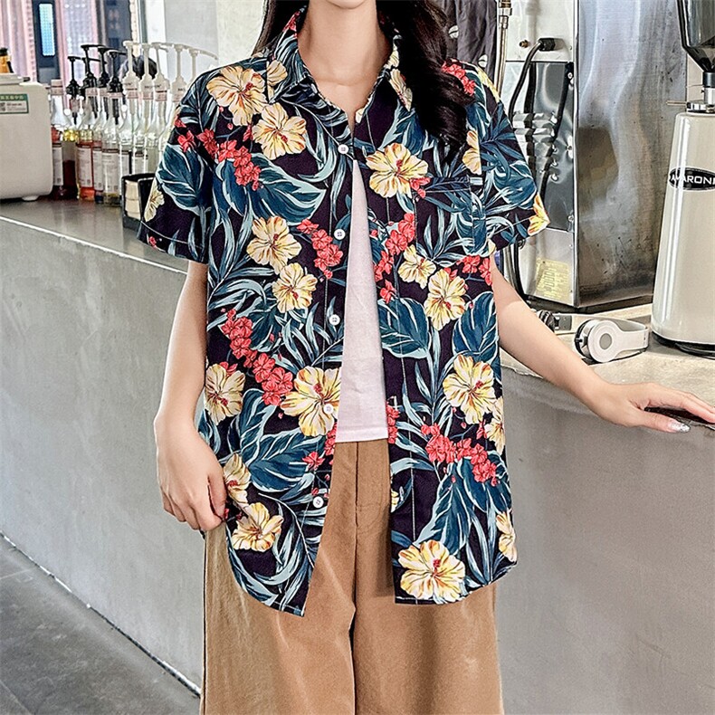 夏季夏威夷风沙滩三亚旅游男女情侣短袖花衬衫XZ212-QCS1011-P25,男装衬衫,星座212