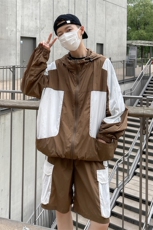 夏季撞色夹克衫防晒服套装运动风时尚防晒衣男XZ514-2-1611-P98，男装防晒衣，星座514-2(原B239)