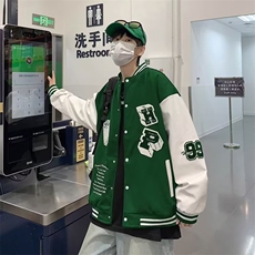 毛巾绣美式高街棒球服外套潮牌宽松情侣男秋季夹克L688-P68，男装夹克，星座1109-3