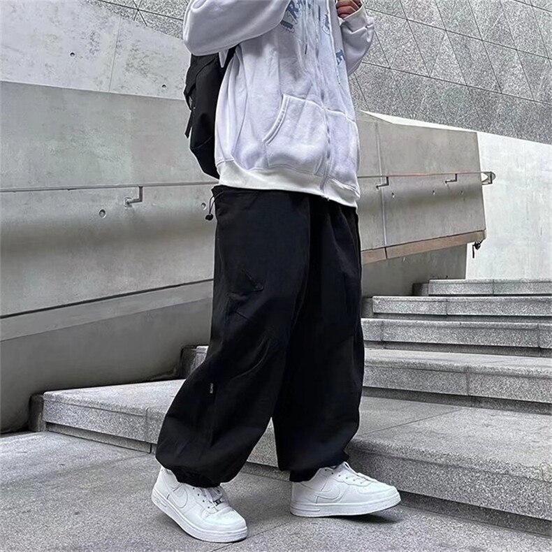 日系潮牌工装裤男港风宽松休闲裤个性垂感束脚哈伦裤子AK528-P40,男装休闲裤,星座1008