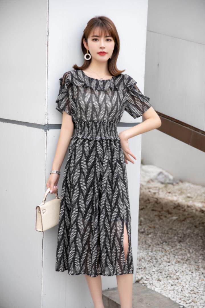 现货供应：雪纺连衣裙M一XXL，女装连衣裙，拉思维加丝