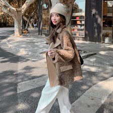 【现货新款】休闲拼皮羊羔毛外套20217-P205-K288，女装皮草，浙宝189
