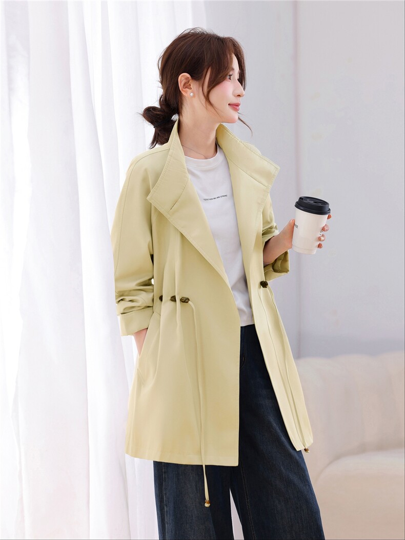 中长宽风衣外套女2026新款休闲时尚,女装风衣,鑫源服饰