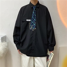 男春秋情侣宽松休闲衬衣送领带项链C030P35，男装衬衫，星座1116-2