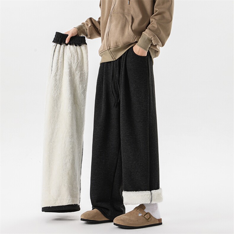 8XL-M特大码工装加绒裤男纯色宽松裤卫裤休闲基础款K995P65，男装休闲裤，电商D206-1