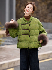 2025年冬季中式白鸭绒羽绒服外套，女装羽绒服，橙子家