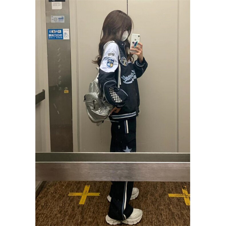 复古玉桂狗机车冲锋服男女秋冬新款设计百搭宽松显瘦外套W1818,男装夹克,星座1116A（原606A-3）