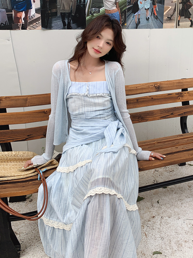 2025年春夏甜美温柔风两件套连衣裙b1-220-1008-p185-k280,女装连衣裙,浙宝220