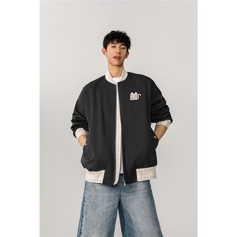 定制螺纹小恶魔印花大码M-5XL夹克男聚酯纤维JK78152P85控138，男装夹克，星座226-1