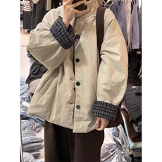女风黑灰格子双面穿夹棉棉衣ZM0136-P115，男装棉衣，星座313A(原308A-2)