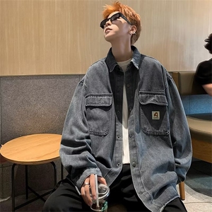 休闲纯色男士尖领夹克秋季百搭时尚男生运动透气宽松外套 JK3306图片