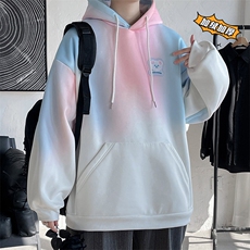 2023冬季新款港风大皂大码加绒加厚渐变卫衣M-5XHW2-P65，男装卫衣，电商A022