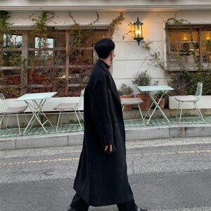 816B-DY1000-P120 韩呢子大衣男英伦风休闲超长外套图片