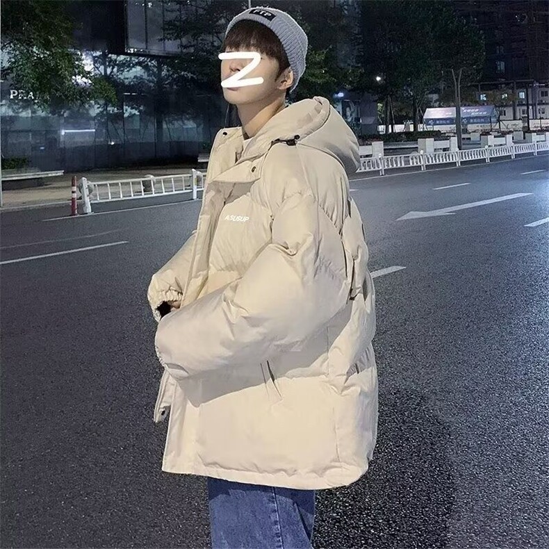 港风羽绒棉服男生冬季加厚保暖面包服简约风潮牌宽松大码棉衣外套,男装棉衣,星座1005-4
