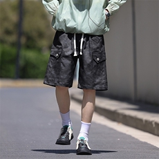 夏季工装短裤男ins潮牌休闲百搭潮流痞帅五分裤D0503-P50，男装牛仔裤，星座308B-2