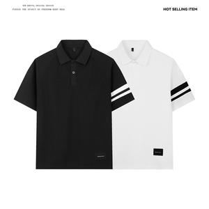PL9007-P35-控58-现货POLO衫男短袖T恤潮牌纯色翻领透气网眼图片