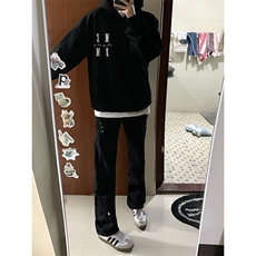 B221美式ins高街暗黑小众个性铆钉小脚牛仔裤LK23142-P65控88，男装牛仔裤，电商B221