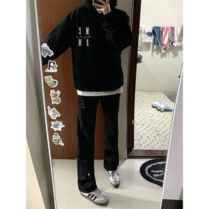 B221 美式ins高街暗黑小众个性铆钉小脚牛仔裤 LK23142-P65 控88图片