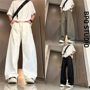1506-1/KK4461/P40美式斜切休闲裤子男冬季潮牌高街弯刀阔腿长裤图片