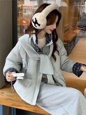 现货新款独特超好看短款羽绒服女款冬季立领面包服小个子羽绒外套，女装羽绒服，韩然一族