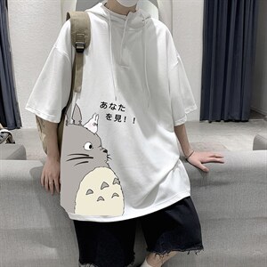LD54150-P45 连帽短袖t恤男大码胖子带帽五分袖中袖 大皂风图片