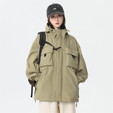 休闲拉链夹克情侣冲锋衣防风衣连帽外套JK451p75，男装夹克，电商D315