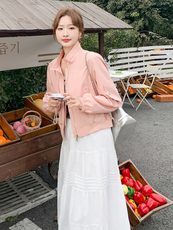 欧洲站2025早春新款欧货高腰仙气半身裙女春秋韩版ins遮肉A字长裙，女装短外套，素月