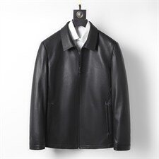 K-Z22137翻领绵羊皮修身皮夹克男士外套皮衣秋冬P700，男装皮衣，电商B360